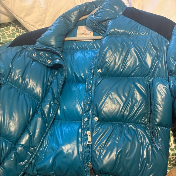 Moncler Shiny Blue Down Jacket - Picture 2 of 3